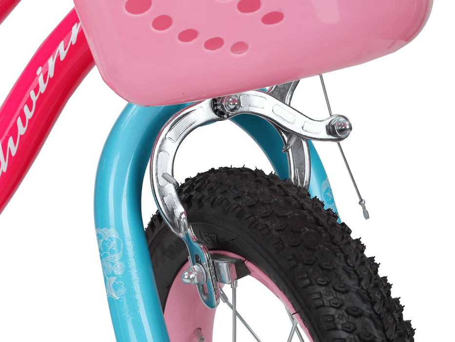 Schwinn Elm 12" Wheel Pink Kids Bike With Stabilisers