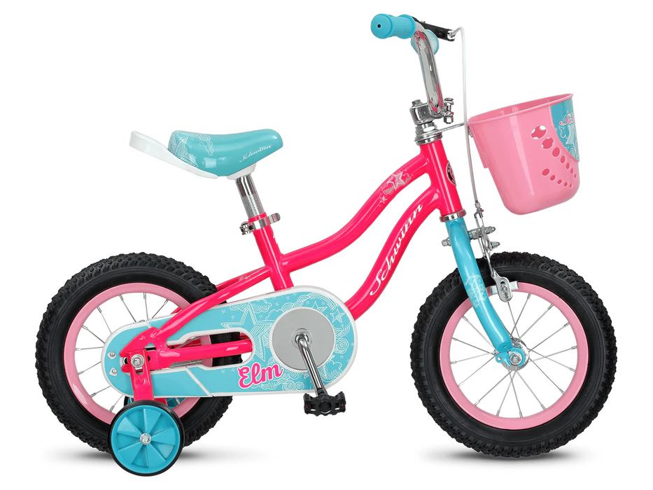 Schwinn Elm 12" Wheel Pink Kids Bike With Stabilisers