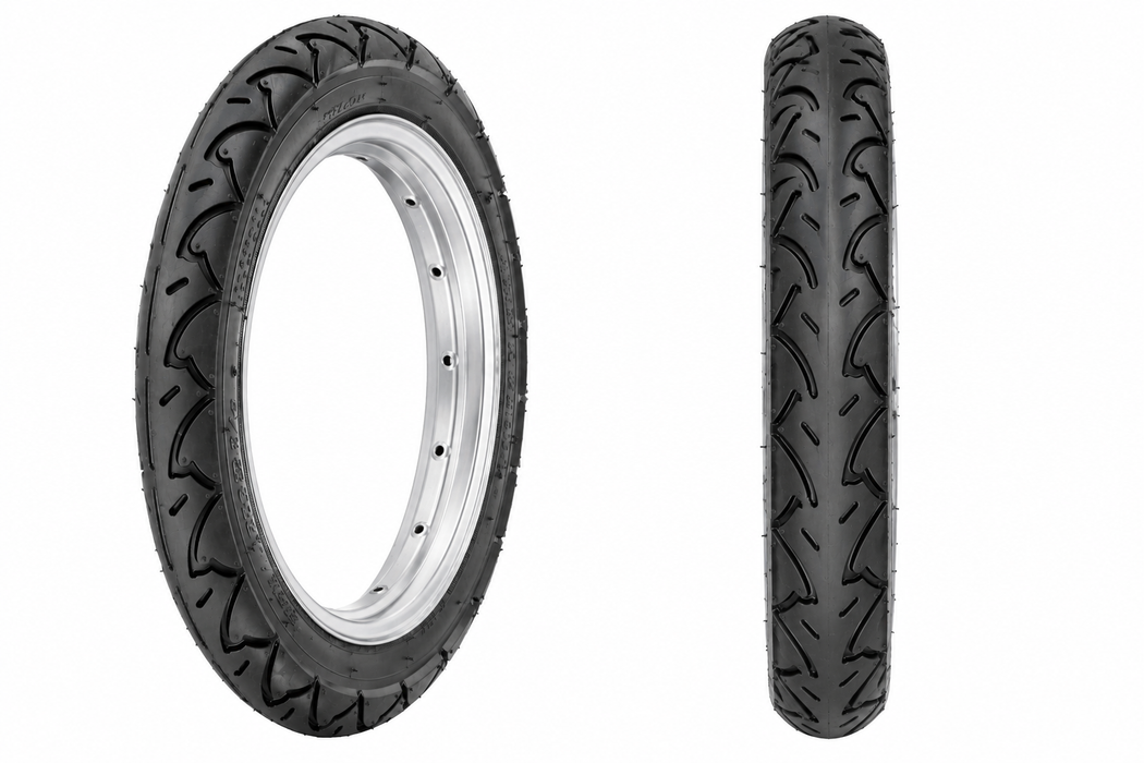 12 1/2 x 2 1/4 (54-203) Kids Bike / Scooter / Stroller Slick Black Tyre / Tubes