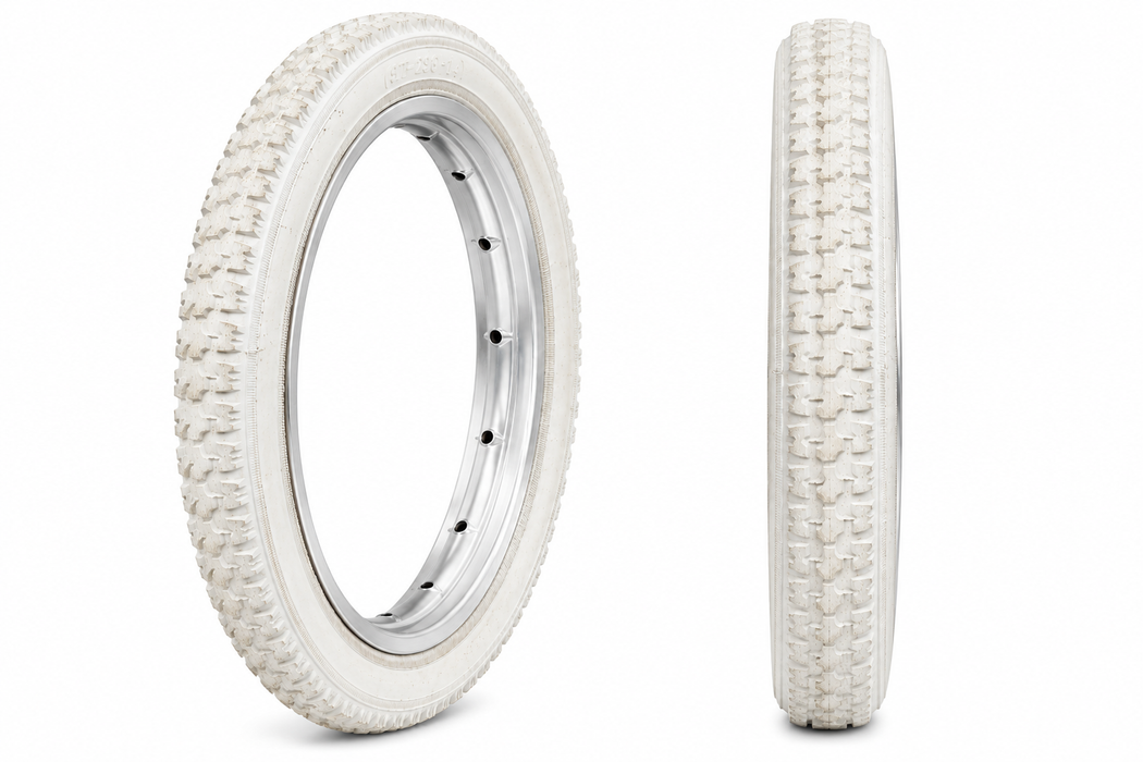 Rare Hard To Find 14 x 1 3/8 (37 - 298)  White Bike Tyres Or Tubes - Discoloured