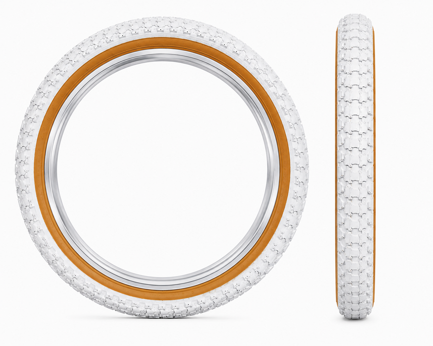 16" White Amberwall Comp 3 Style 16 x 1.75 (47-305) BMX Bike Tyre / Mini Burner