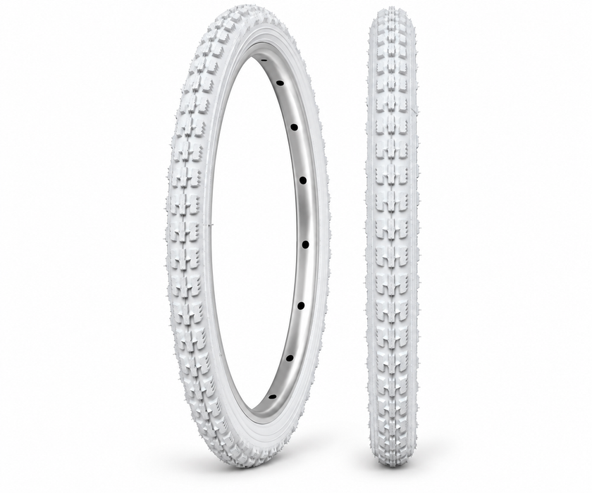 16" White Block Tread Tradional 16 x 1 3/8 (37-349) - Tyre / Tubes