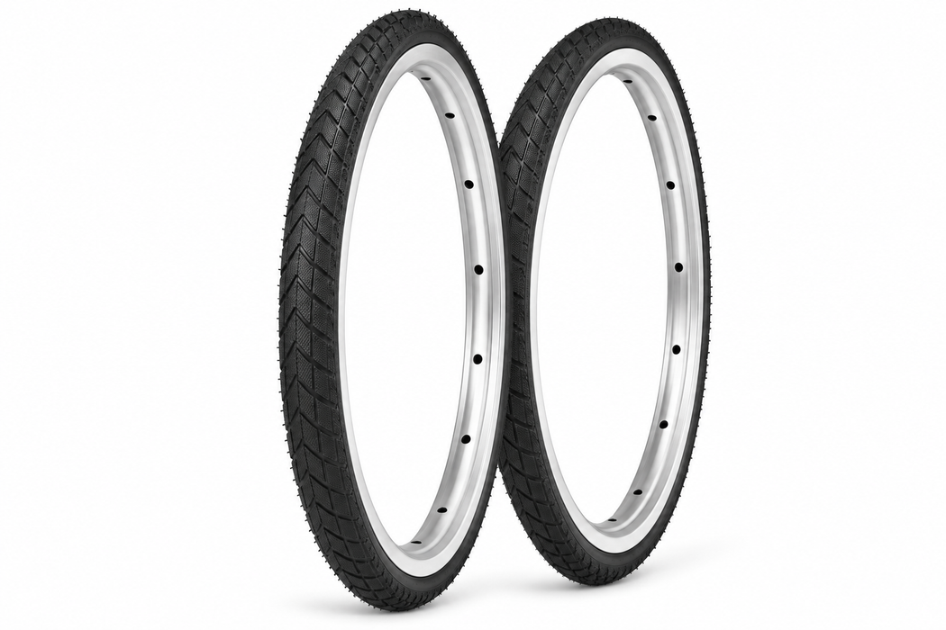 20 x 1.95 (47-406) Black BMX Bike / Freestyler Semi Slick Tyre Or Tubes