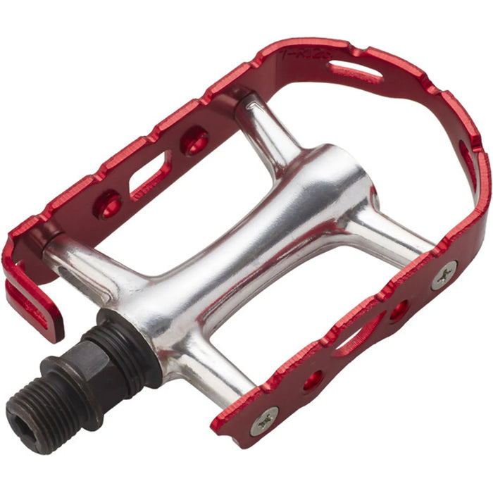 Pair XLC Ultra light Low Profile Red Alloy Cage Mountain Bike Pedals 9/16"