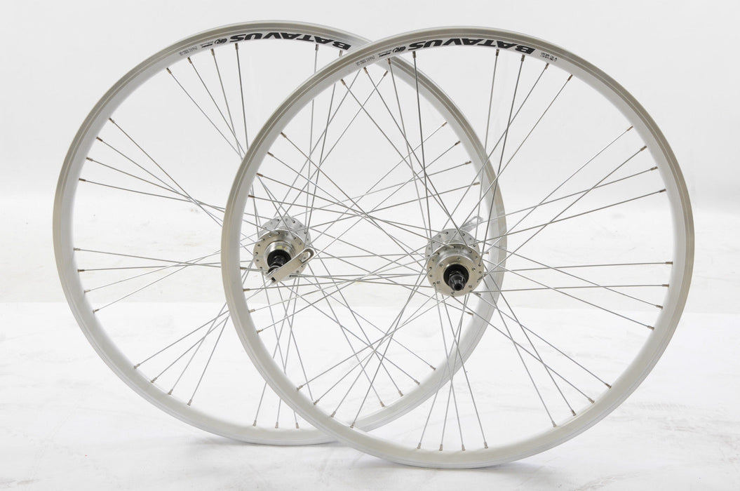 DISC WHEELS 26" MTB 9 X 4 HUB WHITE AIRLINE DOUBLE WALL RIMS MULTI SPEED Q-R