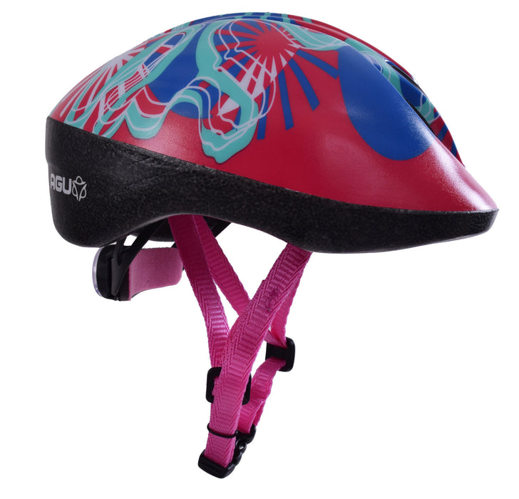 AGU OCEAN WAVES KIDS BIKE SAFETY CRASH HELMET 52-56cm RED-BLUE