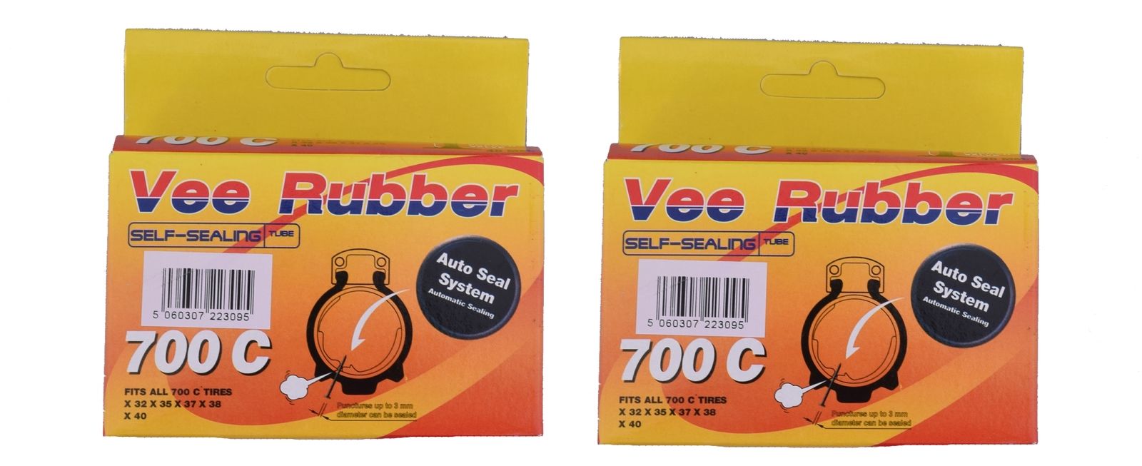 PAIR SELF-SEALING INNER TUBES 700c x 32,35,38,40 48mm LONG HP VALVE FOR DEEP RIM