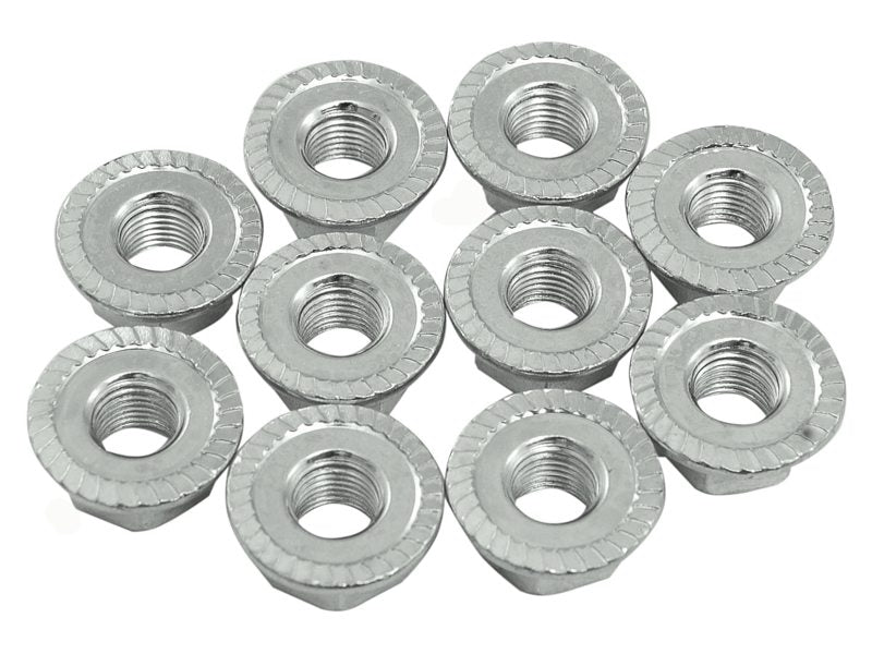 Bulk Pack Of 10 BMX Freestyle Or Any Bike 9mm Axle Flanged Wheel Nuts Chrome