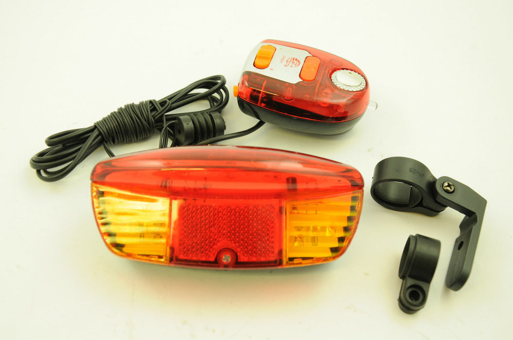 MULTI FUNCTION BICYCLE “FUN” INDICATORS, BRAKE LIGHT,LED LIGHT+8 TONE BIKE HORN