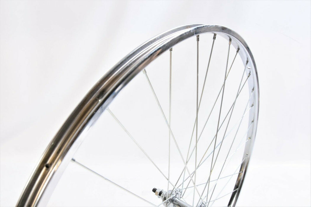 PAIR 27 x 1 1-4” VINTAGE RACER RACING CLASSIC RACE BIKE CHROME RIM WHEELS RARE