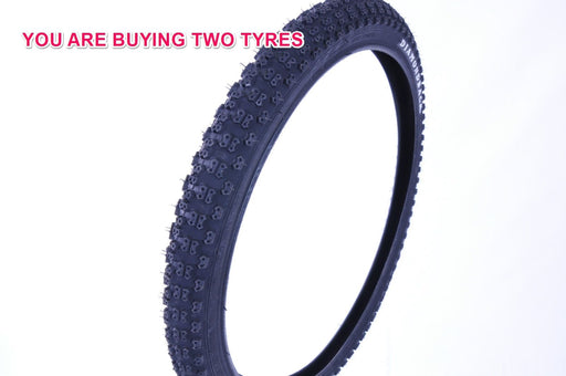 PAIR (2) DIAMOND BACK 20 x 1.75 COMP III STYLE TREAD BMX BIKE TYRES BLACK DBX055 - Bankrupt Bike Parts