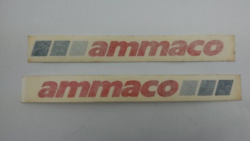 PAIR AMMACO OLD SCHOOL BMX or RACER DECALS,STICKER,TRANSFERS GENUINE 80’s 12cm