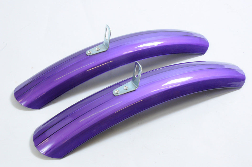 GIRLIE GIRLS PURPLE SHORTIE MUDGUARDS FOr 20”, 24” & 26” MTB MOUNTAIN BIKES, ATM