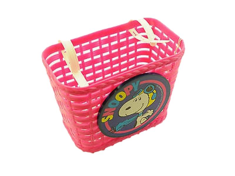 FUN KIDS SNOOPY CHILDS BIKE ACCESSORY HANDLEBAR BASKET YELLOW OR PINK IDEAL GIFT