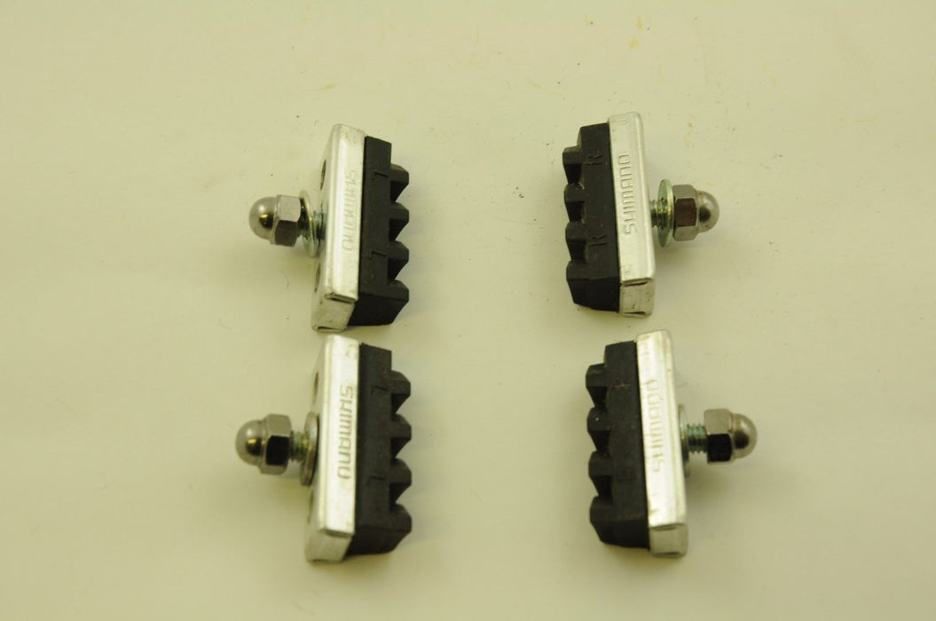 SET 2 PAIRS VINTAGE SHIMANO CALIPER BRAKE PADS & SHOES ROAD BIKE RIM BLOCKS NOS