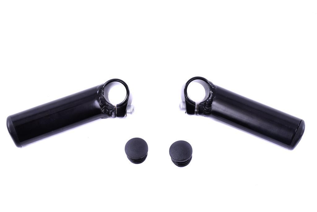 PAIR STUBBIES SHORT ALLOY HANDLEBAR BAR ENDS 100mm SATIN BLACK MTB ANY BIKE