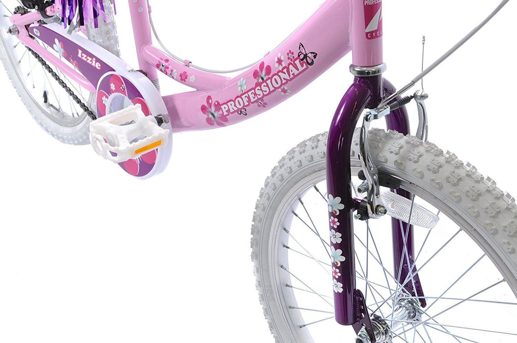 GIRLIE BIKE IZZIE 18" WHEEL BMX STYLE, DOLLY SEAT, STREAMERS, PINK IDEAL PRESENT