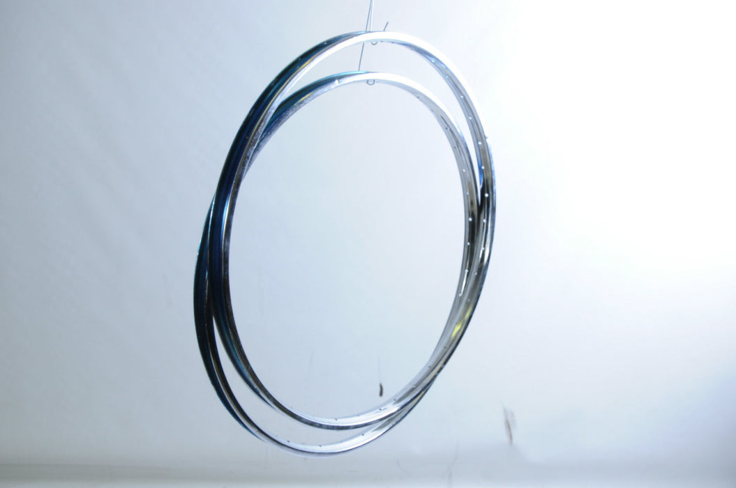 PAIR VINTAGE ROADSTER 26x1 3-8 (590) CHROME BIKE WHEEL RIMS WESTRICK ROD OR CALIPER