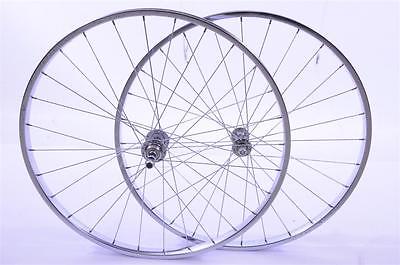 VINTAGE 24 x1 3-8" STEEL WHEEL SET CHROME FOR 50's,60's,70's 80's JUNIOR RACING - Bankrupt Bike Parts