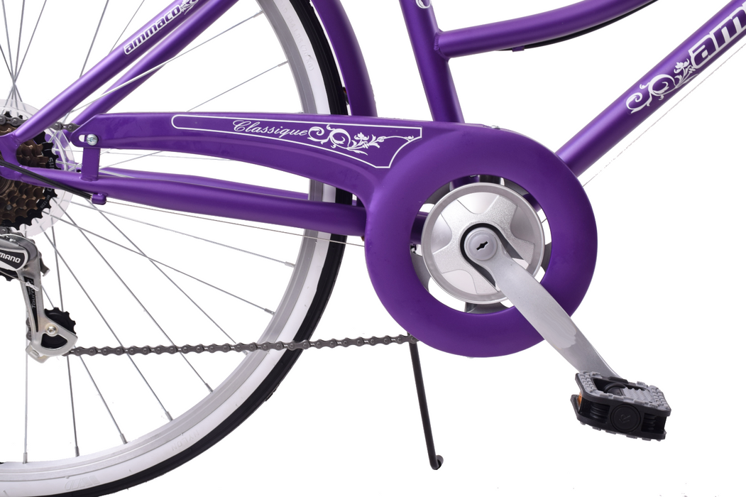 Ladies Lifestyle Bike Classique 26" Wheel Basket Purple 16" Frame