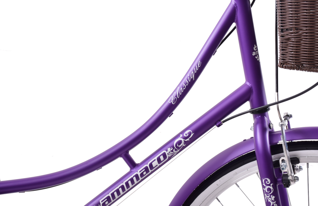 Ladies Lifestyle Bike Classique 26" Wheel Basket Purple 16" Frame