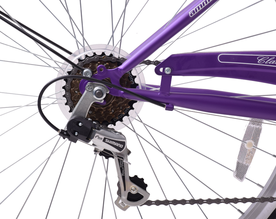 Ladies Lifestyle Bike Classique 26" Wheel Basket Purple 19" Frame