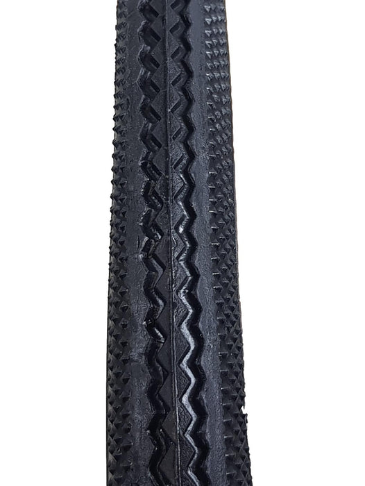 PAIR VINTAGE 26 x 1 1-4 (32-597) TYRES RIBBED BLACK AMBERWALL TREAD SUIT 60's,70's RACER