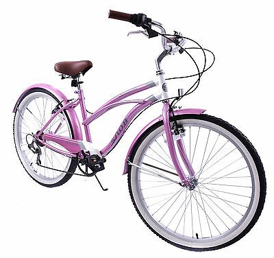 SNOB AMERICA USA STYLE BEACH CRUISER LADIES 6 SPD CALIFORNIA STYLE 19”NEW BIKE - Bankrupt Bike Parts