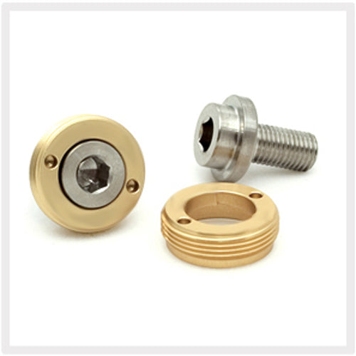 Self Extracting Square Taper Crank Bolts (Pack of 2) Choose Colour: Red - Gold - Black Or Silver