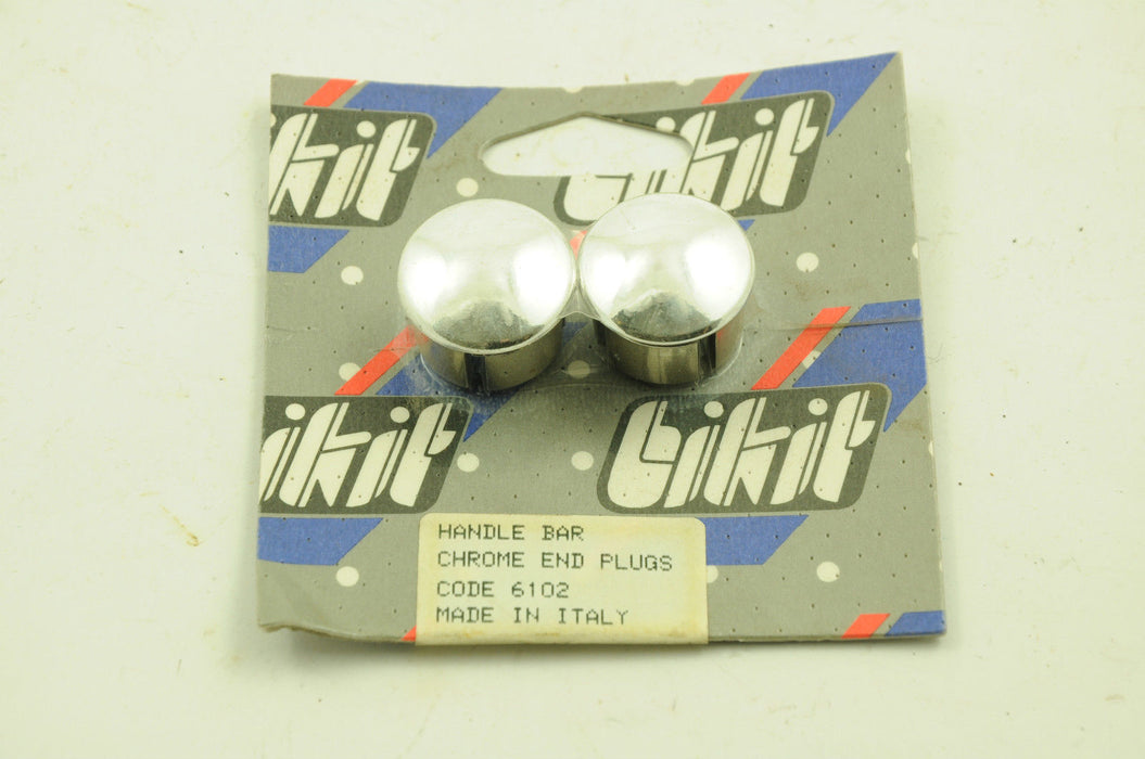 VINTAGE BIKIT CHROME DROP HANDLEBAR PLUGS SUIT 60's ,70's 80's RACER FIXIE BIKE