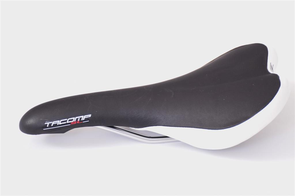 MTB OR ROAD BIKE SEAT-SADDLE TACOMA SL IN BLACK-WHITE VINYL SADDLE 275mmx135mm