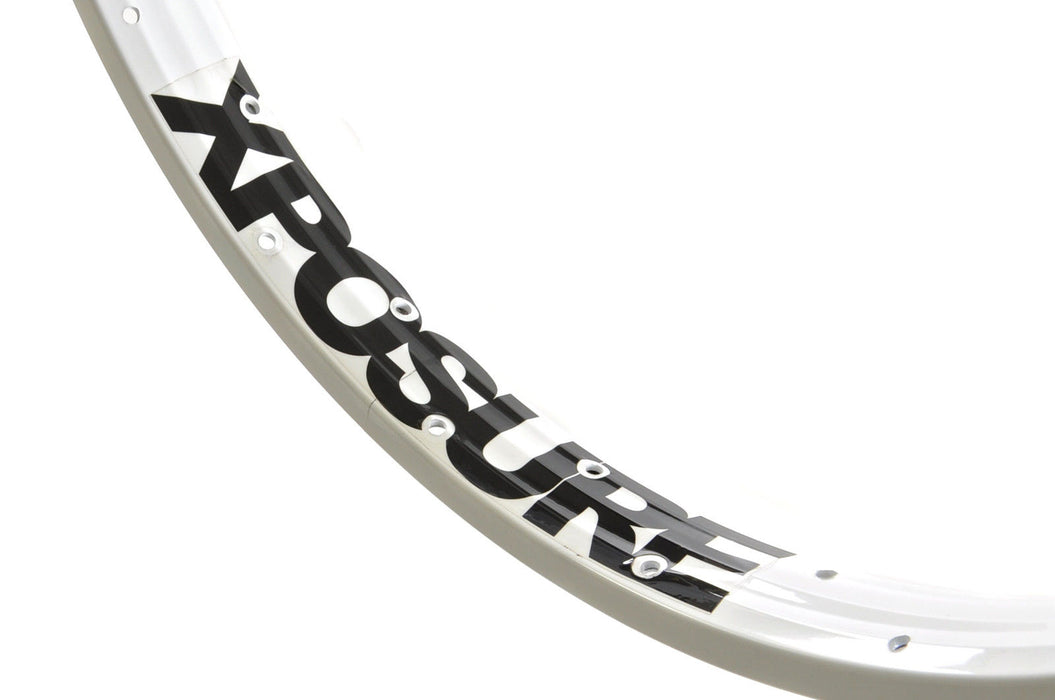 PAIR XPOSURE LIQUOR ALLOY 20” WIDE BMX BIKE RIM 36 SPOKE DOUBLE WALL WHITE