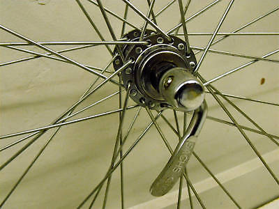 PAIR OF EARLY STEEL CHROME 26 x 1.75 MOUNTAIN BIKE WHEELS (ONE FRONT+ONE REAR)