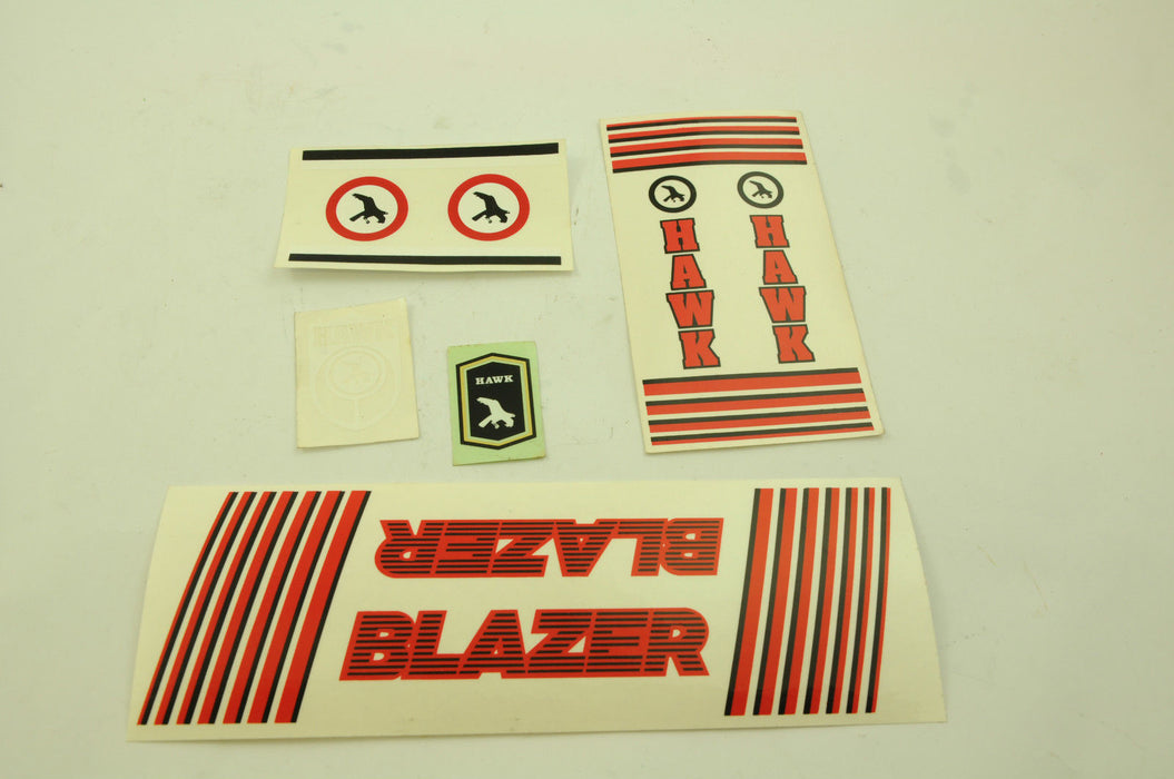 OLD SCHOOL HAWK BLAZER BMX TRANSFER -DECAL SET GENUINE 80’s MADE NEW OLD STOCK