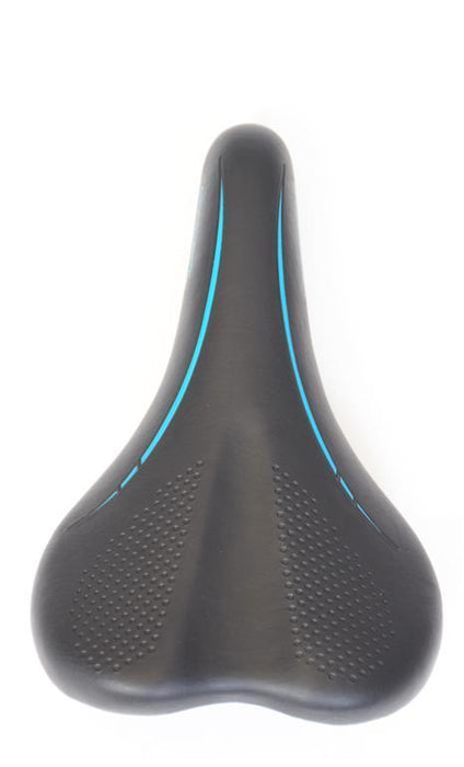 BARGAIN PRICED BICYCLE SADDLE MTB CONCEPT BIKE SEAT BLACK-BLUE 240mm x 150mm