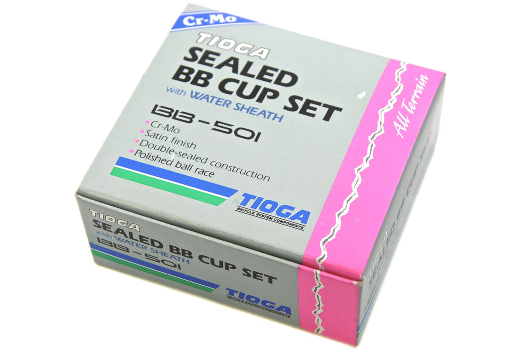 TIOGA BB501 SEALED BOTTOM BRACKET BEARING CUP SET CR-MO WEATHERSHEATH 1.37 x 24T