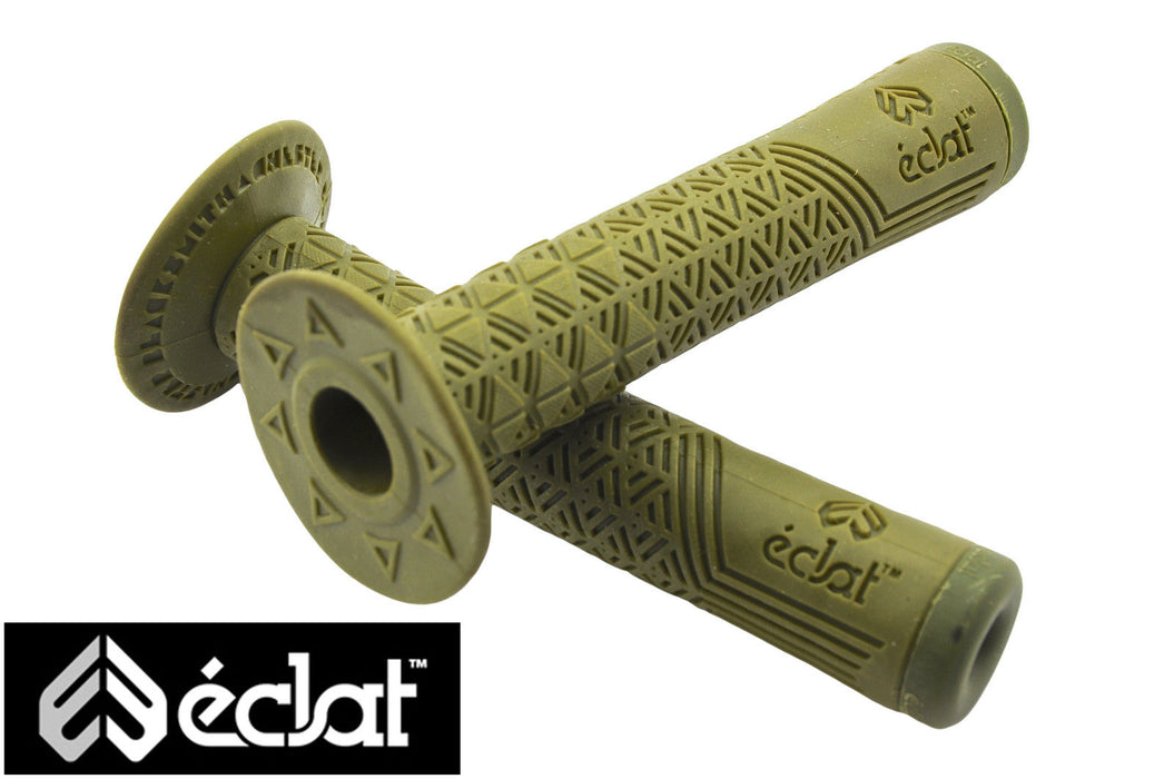 ECLAT CHESTER BLACKSMITH HANDLEBAR GRIPS KRATON RUBBER+CORKX END PLUGS  OLIVE