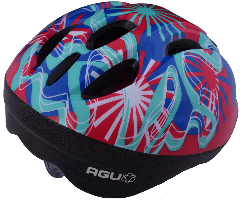 AGU OCEAN WAVES KIDS BIKE SAFETY CRASH HELMET 52-56cm RED-BLUE