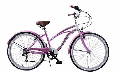 SNOB AMERICA USA STYLE BEACH CRUISER LADIES 6 SPD CALIFORNIA STYLE 19”NEW BIKE - Bankrupt Bike Parts