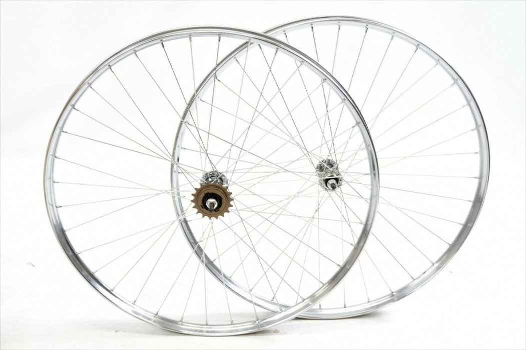 Pair 26 x 1 3-8" Wheels Vintage Roadster Bike Westwood Rod Brake Chrome Rims