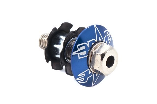 FREESTYLER BMX 28.6mm A-HEAD CAP & DOUBLE STAR WASHER & ROTOR CABLE HOLE BLUE