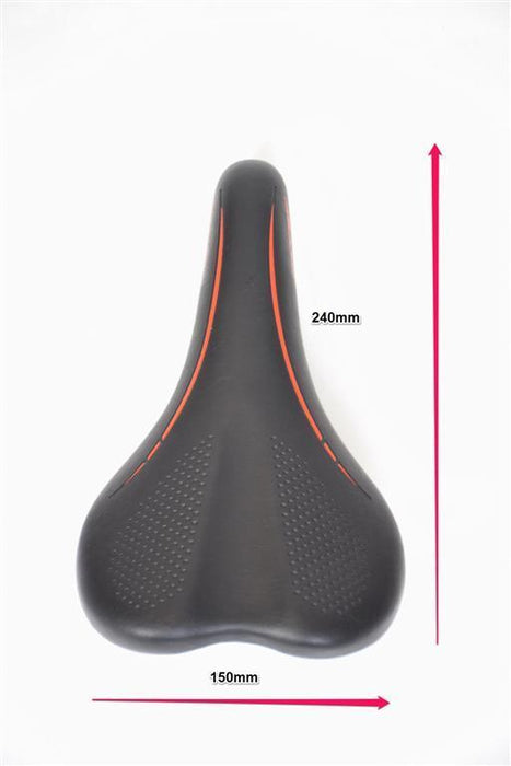 BARGAIN PRICED BICYCLE SADDLE MTB CONCEPT BIKE SEAT BLACK-RED 240mm x 150mm