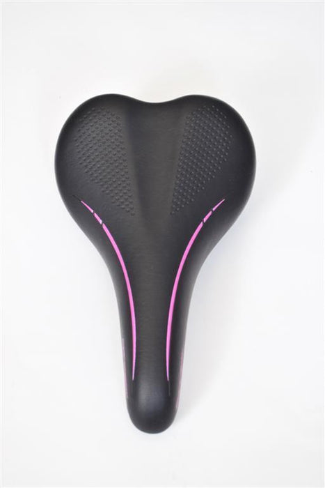 BARGAIN PRICED BICYCLE SADDLE MTB CONCEPT BIKE SEAT BLACK-PINK 240mm x 150mm