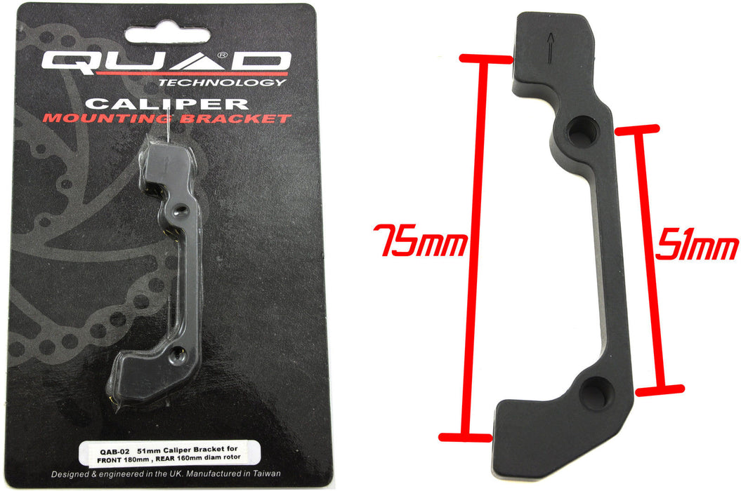 QUAD DISC BRAKE CALIPER MOUNT 51mm - 75mm QAB02 180F - 160R 50% OFF RRP