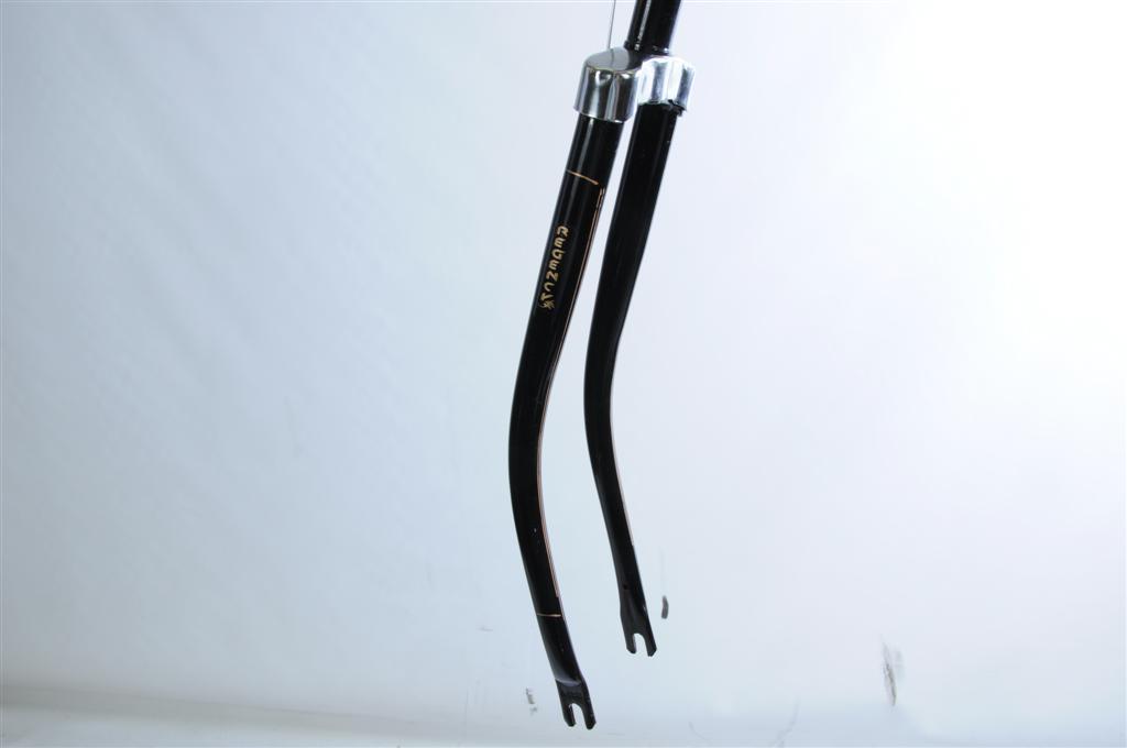 ANTIQUE ROADSTER ROD BRAKE 28 x 1 1-2” BIKE FORK BLACK + GOLD LINES CHROME TOP - Bankrupt Bike Parts