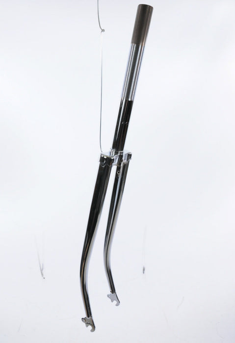 27”or 700c RACING BIKE FORK 25.4mm CHROME 255mm LONG STEERER CHROME F107