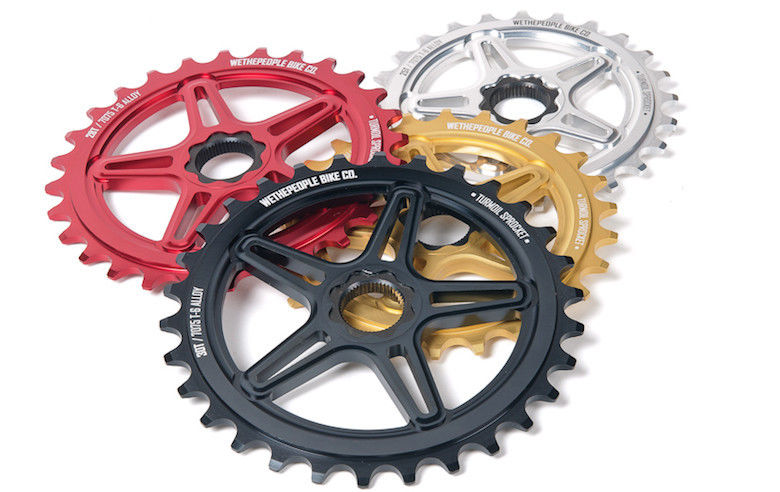 WETHEPEOPLE BMX TURMOIL SPROCKET CHAINRING 28 TEETH SPLINE DRIVE MATT BRASS