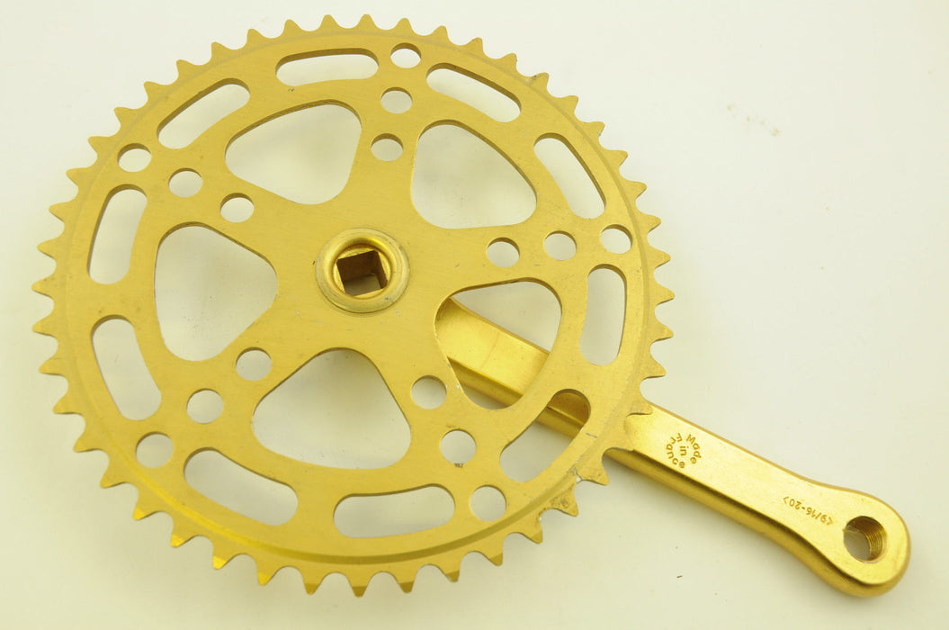 70’s-80’s VINTAGE SOLIDA GOLD COLOUR 46 TEETH ALLOY CHAINWHEEL 170mm CRANK NOS