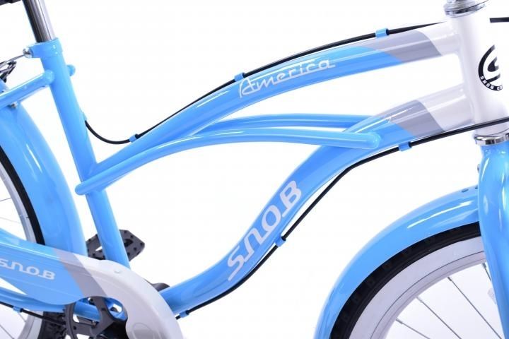 16” FRAME LADIES AMERICAN USA CALIFORNIAN BEACH CRUISER BIKE 6 SPEED CYCLE BLUE