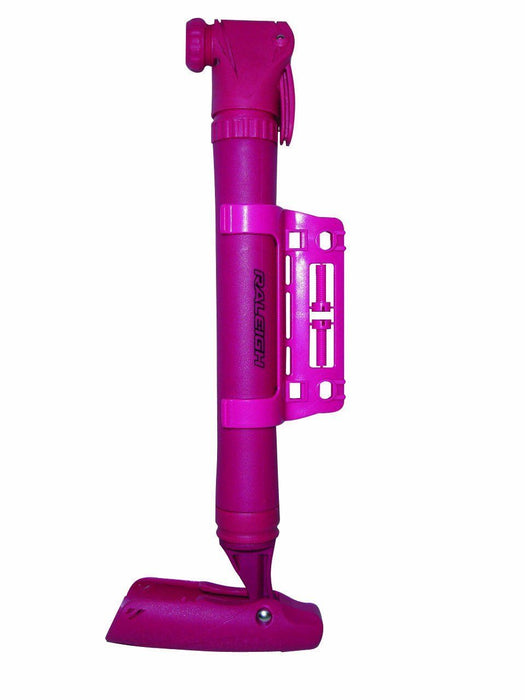 RALEIGH PINK MINI BIKE PUMP AND HOLDER PRESTA  SCHRADER VALVE RMJ500PM NEW